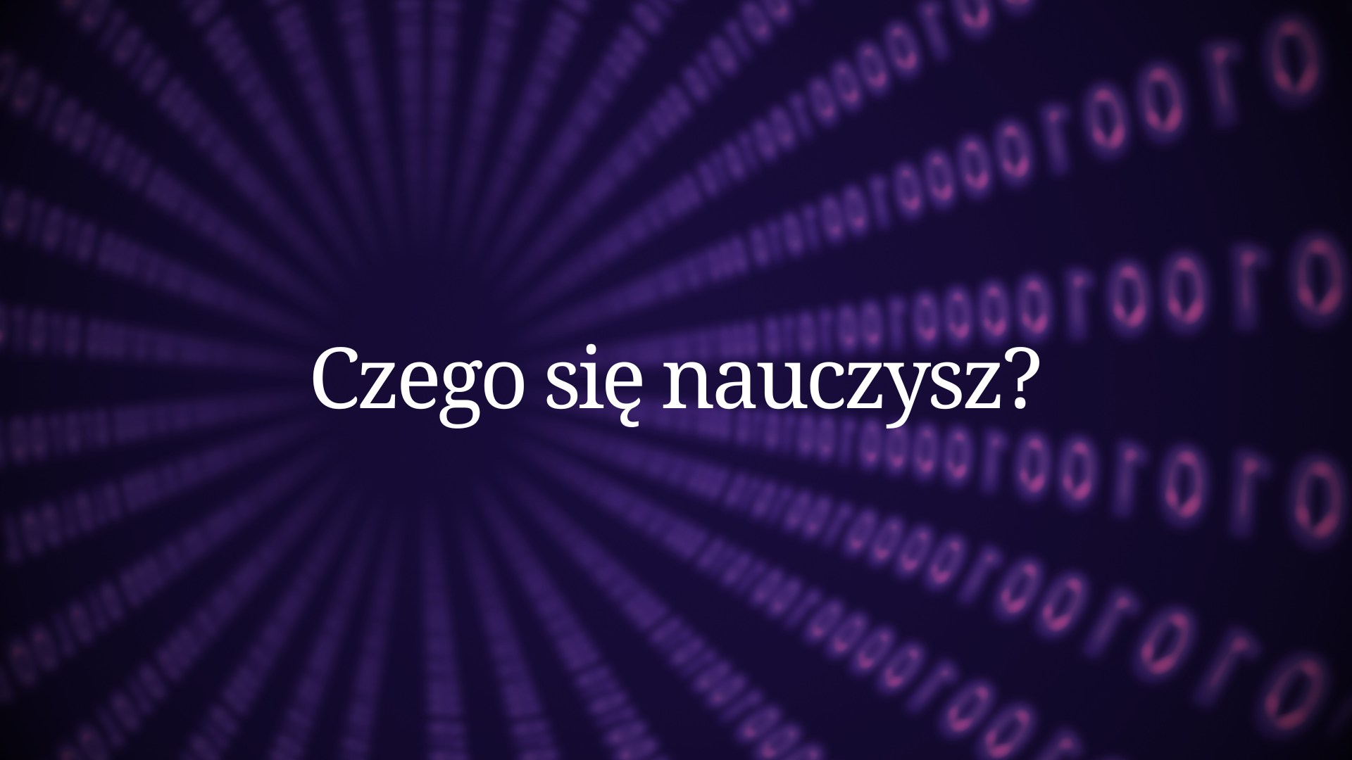 Napis &quot;Czego się nauczysz?&quot; na fioletowym tle