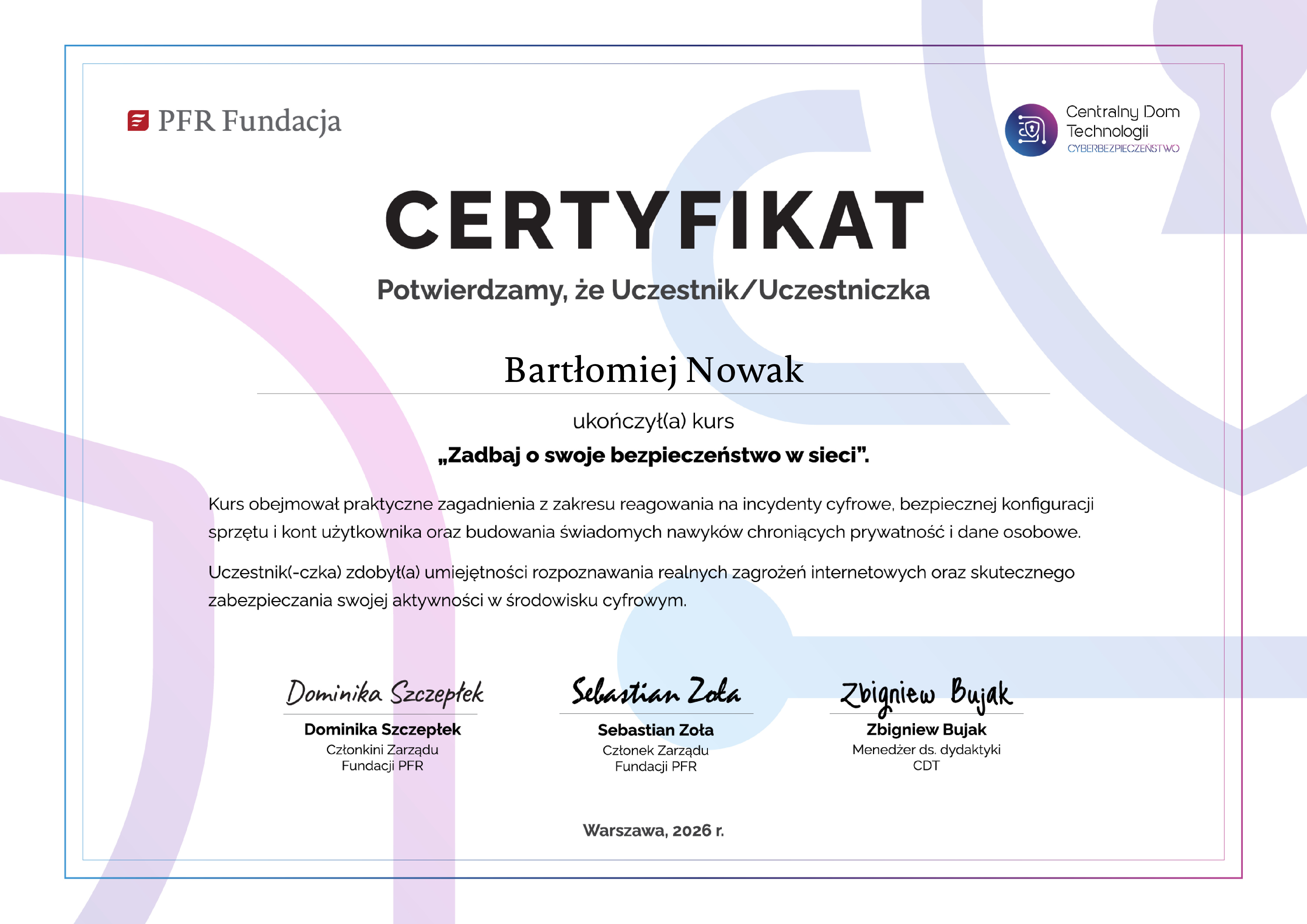 certyfikat