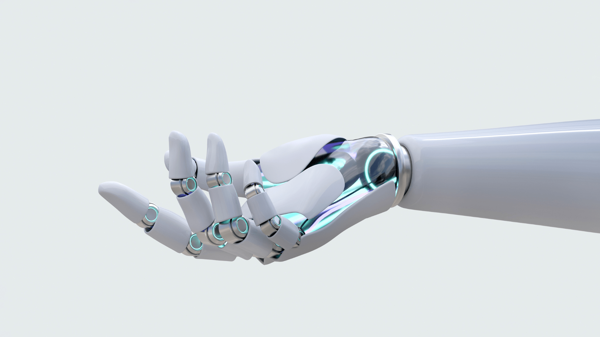 Robotyczna ręka z otwartą dłonią